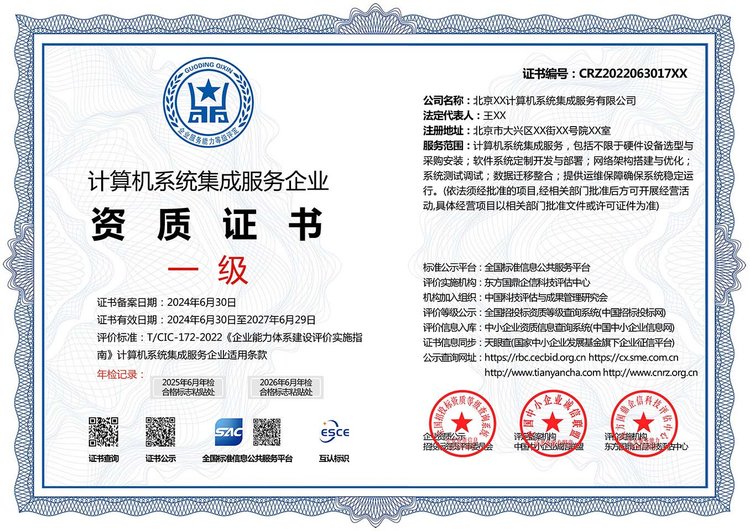 計(jì)算機(jī)系統(tǒng)集成服務(wù)企業(yè)資質(zhì)證書 投標(biāo)加分的利器與多網(wǎng)可查的權(quán)威保障